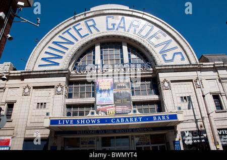 Die Eingangsfassade der Winter GardensTheatre in Blackpool an der Küste von Lancashire in Nordengland Stockfoto