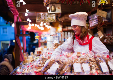 Lebkuchen-Stall Karlsruhe Xmas Markt Karlsruhe Baden-Württemberg Deutschland Stockfoto