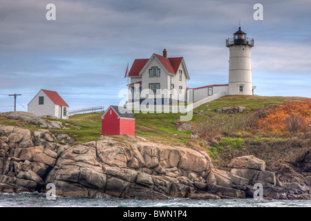 Cape Neddick "Nubble Light" in York, Maine Stockfoto