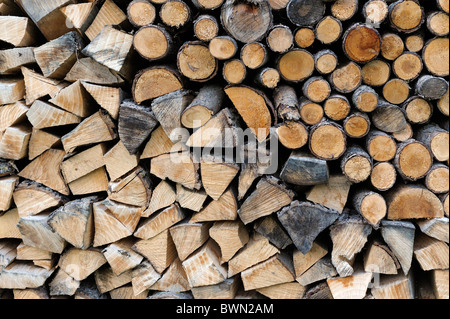 Stapel Stapel Brennholz Protokolle für Hausbrand Hausbrand Heizung Stockfoto