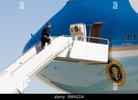 Air Force One auf dem Rollfeld in Andrews Air Force Base. Stockfoto