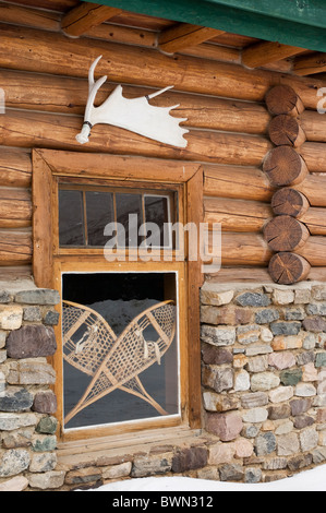 Lake Louise, Alberta, Kanada. Simpsons Num-Ti-Jah Lodge. Stockfoto