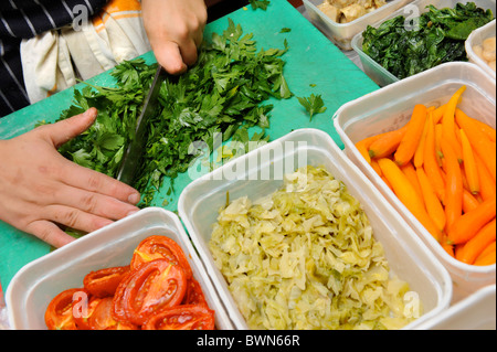 Vorbereiteten Zutaten in einer Restaurant-UK Stockfoto