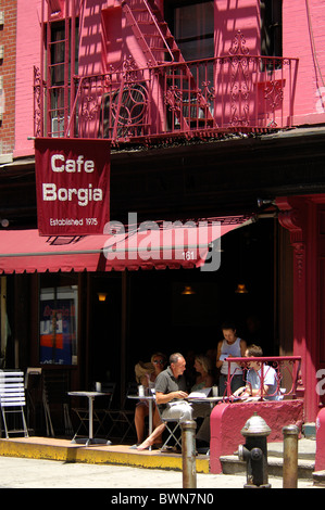 USA Amerika USA Nordamerika New York Cafe Borgia Prince Street Soho Manhattan Einkaufsstraße sh Stockfoto