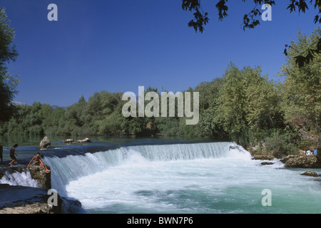 Manavgat Wasserfall türkische Riviera Türkei Fluss Manavgat Natur Reisen Riviera Urlaub Ferien Urlaub wa Stockfoto