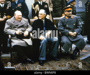 Jalta-Konferenz 1945 Winston Churchill Franklin D. Roosevelt Joseph Stalin Schloss Liwadija British prime minist Stockfoto