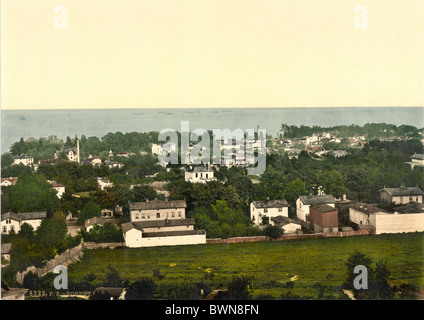 Zoppot Sopot Ostpreußen früher Deutschland Europa Polen Gesamtansicht Stadthäuser Landschaft Ostsee Phot Stockfoto