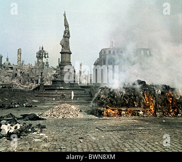 Dresden Februar 1945 Deutschland Europa Altmarkt Square Altmarkt Geschichte historische historische Royal Air Force Stockfoto