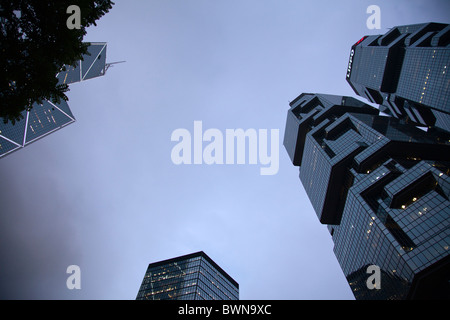 Lippo Centre, Hong Kong, ein paar der Zwillingstürme Büro in Hongkong, früher bekannt als Bond Center Stockfoto