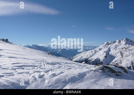 Schweiz Europa Kanton Wallis Bellwald Goms Ski Gebiet Winterschnee geschneit Alpen Alpen si Stockfoto