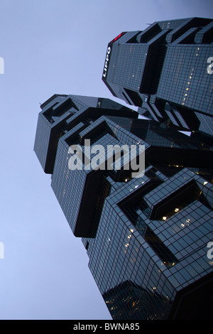 Lippo Centre, Hong Kong, ein paar der Zwillingstürme Büro in Hongkong, früher bekannt als Bond Center Stockfoto