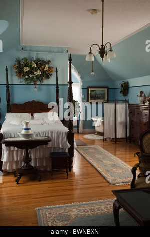 Antikes Dekor im Marshlands Inn (B & B), Sackville, New Brunswick, The Maritimes, Kanada. Stockfoto