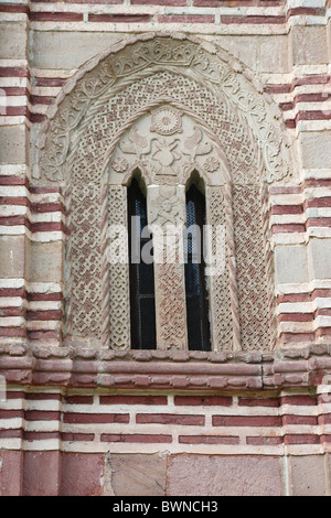 Serbien-Europa-Kirche-byzantinischen Kalenic Kloster Pomoravlje Architektur Fassade Detail Fenster Wand Kultur Stockfoto