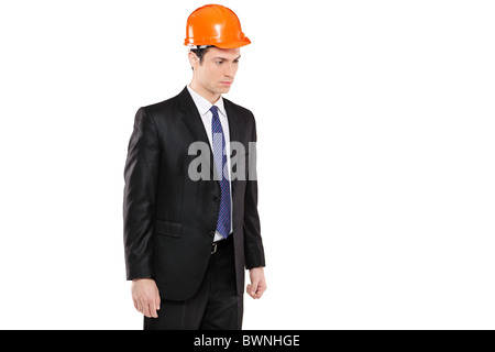 Vorarbeiter in einem Anzug suchen Stockfoto