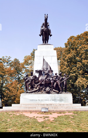 Virginia-Denkmal am Seminary Ridge Gettysburg Pennsylvania PA im Frühherbst. Stockfoto