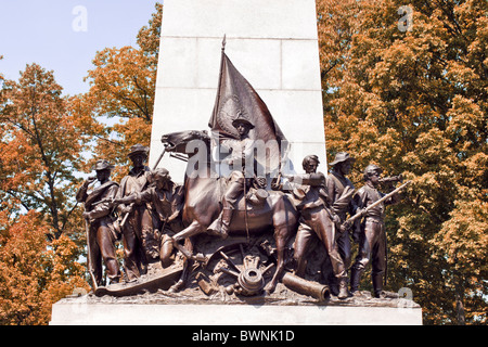 Die Virginia Bürgerkrieg Denkmal am Seminary Ridge Gettysburg Pennsylvania PA im Frühherbst. Stockfoto