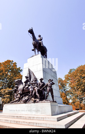 Die Virginia Bürgerkrieg Denkmal am Seminary Ridge Gettysburg Pennsylvania PA im Frühherbst. Stockfoto