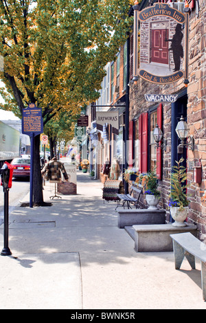 Antike und anderen Geschäften in Gettysburg Stadt Pennsylvania PA im Frühherbst. Stockfoto