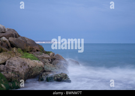 Die schöne Küstenlandschaft am zuvorkommend Beach in Dorset. Stockfoto