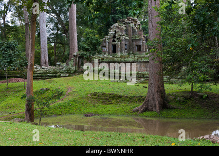 Preah Pithu U. Ruinen in archäologischen Stätte. Angkor Thom, UNESCO World Heritage Site, Kambodscha, Indochina, Asien Stockfoto