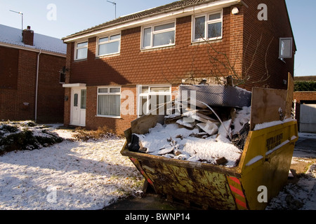 Selbständiger Wohnhaus Sanierung aufgrund des schlechten Wetters in Nottingham England UK Stockfoto