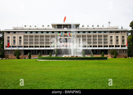 Frühere Präsidentenpalast, jetzt genannt Wiedervereinigung Hall in Ho-Chi-Minh-Stadt-Vietnam Stockfoto