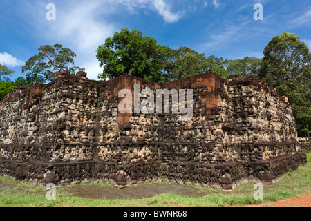 Elefanten-Terrasse des königlichen Palastes, Angkor Thom, Angkor, UNESCO World Heritage Site, Kambodscha, Indochina, Südostasien, Asien Stockfoto