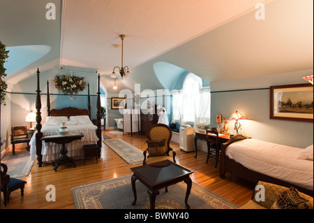 Antikes Dekor im Marshlands Inn (B & B), Sackville, New Brunswick, The Maritimes, Kanada. Stockfoto