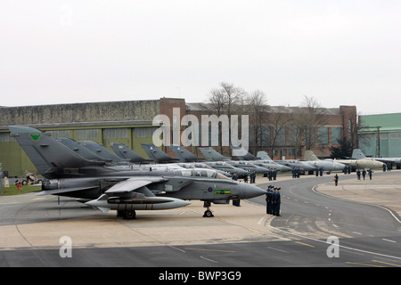 Marham Flügel, GR4 Tornados auf dem Display an RAF Marham in Norfolk Stockfoto