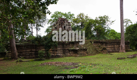 Preah Pithu X. Ruins in archäologischen Stätte. Angkor Thom, UNESCO World Heritage Site, Kambodscha, Indochina, Asien Stockfoto