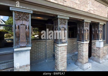 Eingang zum Studio Anhang, Frank Lloyd Wright nach Hause, Oak Park, Illinois, USA Stockfoto