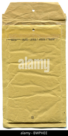 Alten Umschlag auf weißem Hintergrund Stockfoto