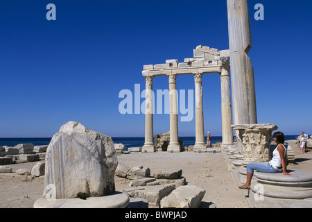 Apollon Tempel Side Türkei Türkische Riviera Kultur Europa Reisen Ruinen Spalten alten Ferien Urlaub Stockfoto