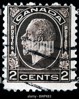 Kanada - ca. 1920er Jahre: Eine Briefmarke gedruckt in Kanada zeigt Bild von König George V, ca. 1920er Jahre Stockfoto