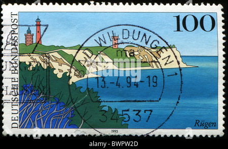 Deutschland - ca. 1993: Eine Briefmarke gedruckt in Deutschland, zeigt der Insel Rügen, ca. 1993 Stockfoto