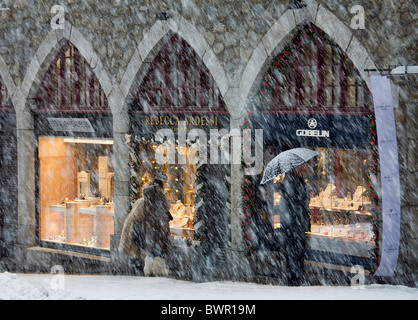 Schweiz Europa St. Moritz Graubünden Kanton Graubünden Graubünden Engadin Tal Oberengadin Shop Shop Stockfoto