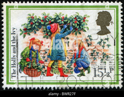 Vereinigtes Königreich - ca. 1963: A britische verwendet Weihnachten Briefmarke zeigt das Heilige und das Ivi, ca. 1983 Stockfoto