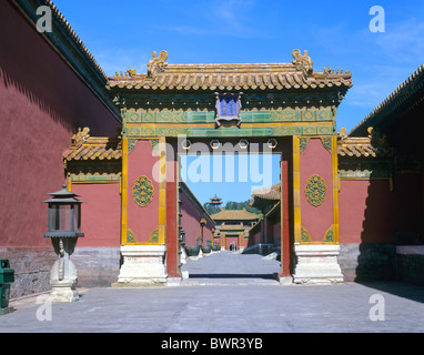 China Asien Beijing Forbidden City Western Paläste Eingang Tor Portal Asien Architektur Tourismus UNESCO Wor Stockfoto