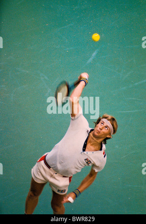 Björn Borg (SWE) im Wettbewerb der 1980 US Open Tennis. Stockfoto