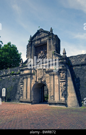 Philippinen Manila Real Fuerza de Santiago Intramuros Stadtteil Asien Fort Architektur historisches Relief Hallo Stockfoto