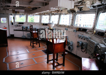 Control Deck, HMS Belfast, Themse, London, England Stockfoto