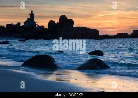 Frankreich Europa Bretagne Pointe de Pontusval Granit Granit Felsen Rock Felsenküste Coastal Küste Meer Ozean Stockfoto