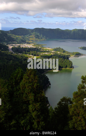 Lagoa Azul und Lagoa Verde, Insel Sao Miguel Stockfoto