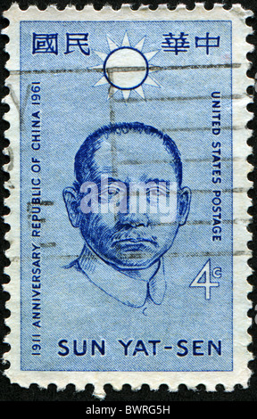 CHINA - CIRCA 1961: Eine Briefmarke gedruckt in China zeigt Sun Yat-Set, ca. 1961 Stockfoto