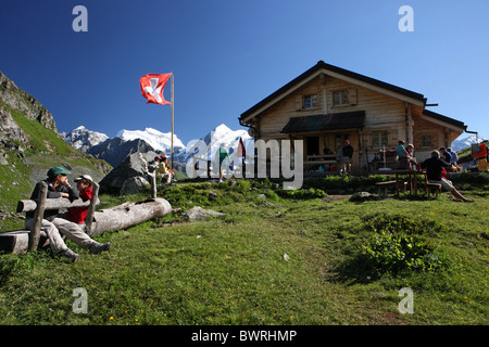 Schweiz Europa Kanton Wallis Outdoor Outdoors Outside Landschaft Alpen Berg Berge Bergwelt Stockfoto