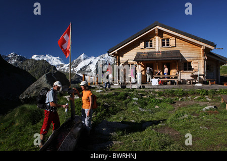 Schweiz Europa Kanton Wallis Outdoor Outdoors Outside Landschaft Alpen Berg Berge Bergwelt Stockfoto