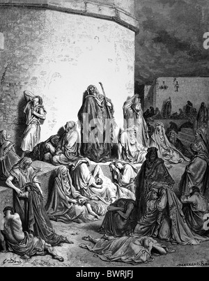 Gustave Doré; Die Menschen Trauer über Jerusalem; Schwarz / weiß-Gravur Stockfoto