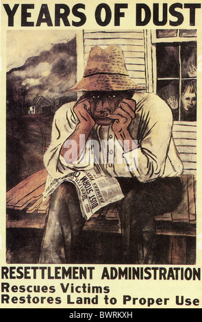 Jahren ist der Staub 1937 Lithographie Plakat für die US-Regierung Resettlement Administration Stockfoto