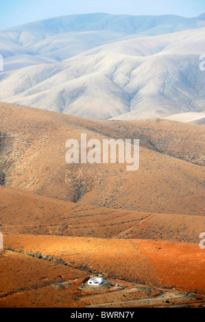 Blick vom Aussichtspunkt Mirador Morro Velosa in Richtung Valle de Santa Ines, Betancuria, Fuerteventura, Kanarische Inseln Stockfoto