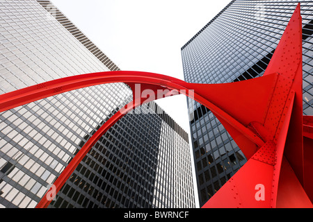 Calders Flamingo, Chicago Federal Plaza Stockfoto